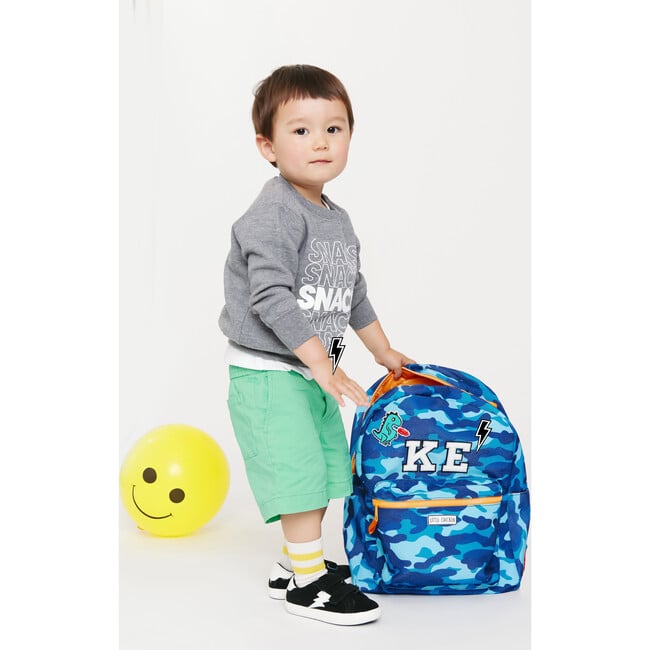 Customizable Camo Backpack, Blue - Backpacks - 4