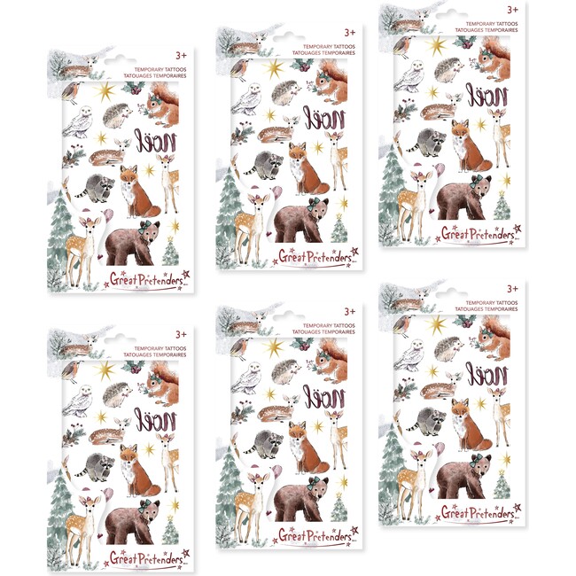 Woodland Animals Temporary Tattoos 6pc Bundle - Costume Accessories - 1