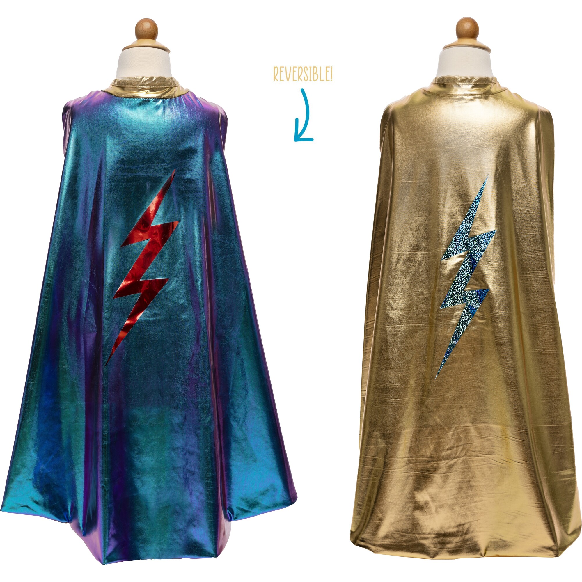 Great Pretenders Reversible Blue Lightning Holographic Cape