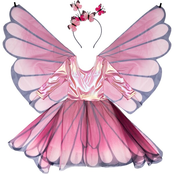 Butterfly Twirl Dress With Wings, Pink - Great Pretenders Play | Maisonette