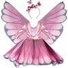 Butterfly Twirl Dress with Wings, Pink - Costumes - 1 - thumbnail