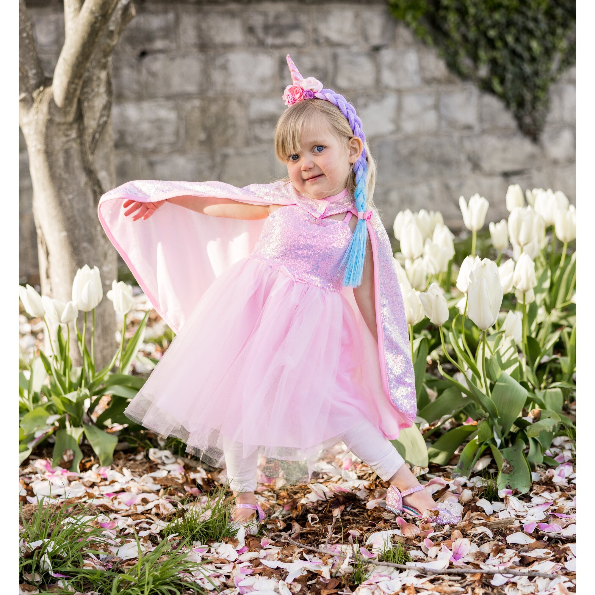 Rainbow Fairy Dress & Wings (Size 5-6)