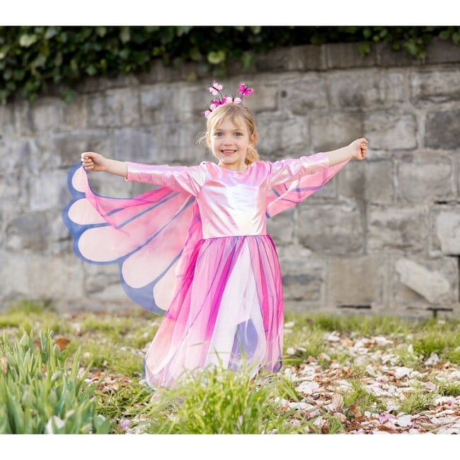 Butterfly Twirl Dress with Wings, Pink - Costumes - 2