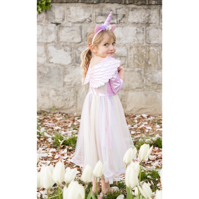 Alicorn Dress with Wings & Headband, White - Costumes - 2