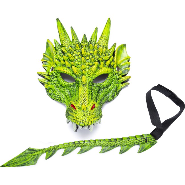 Green Dragon Set, includes Mask, Wings and Tail - Costumes - 2