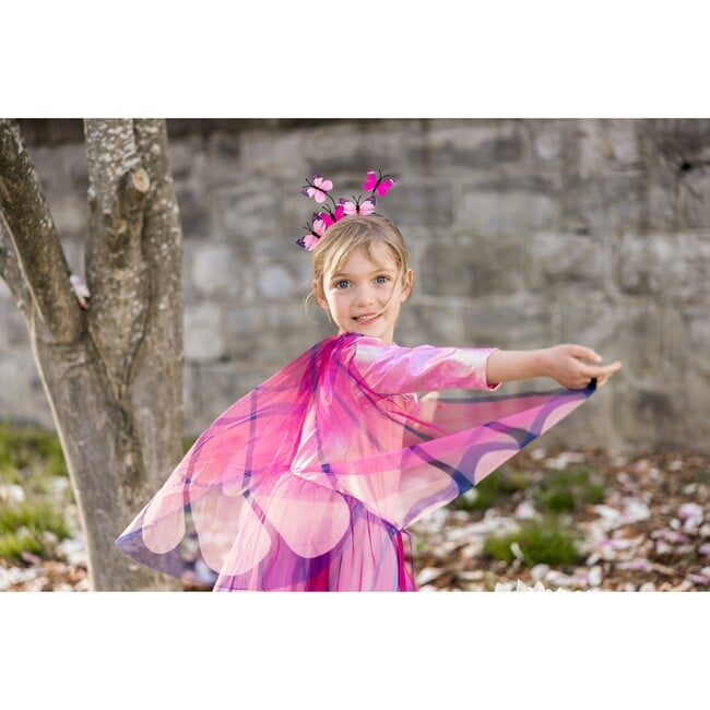 Butterfly Twirl Dress with Wings, Pink - Costumes - 4