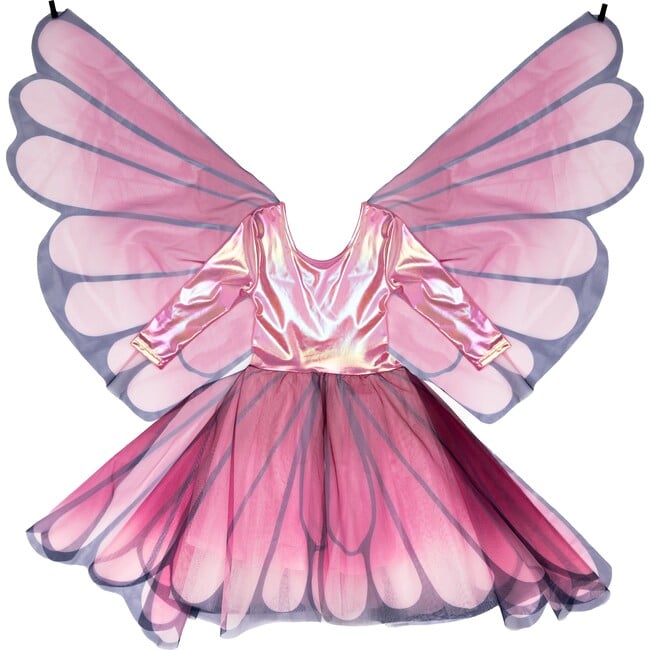 Butterfly Twirl Dress with Wings, Pink - Costumes - 8