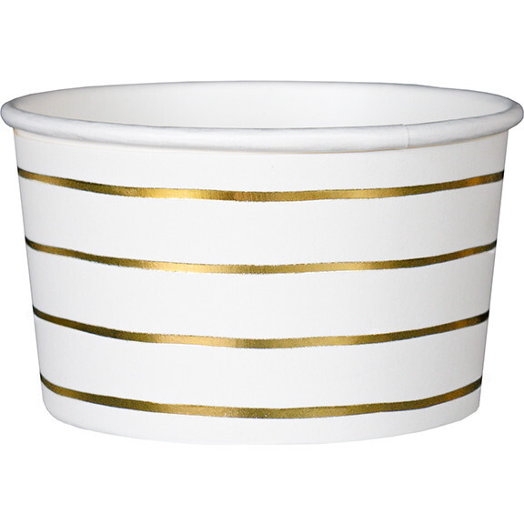 Frenchie Stripes Treat Cups, Gold