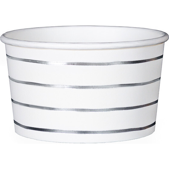 Frenchie Stripes Treat Cups, Silver