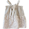 Embroidered Linen Baby Dress, Ecru - Dresses - 1 - thumbnail