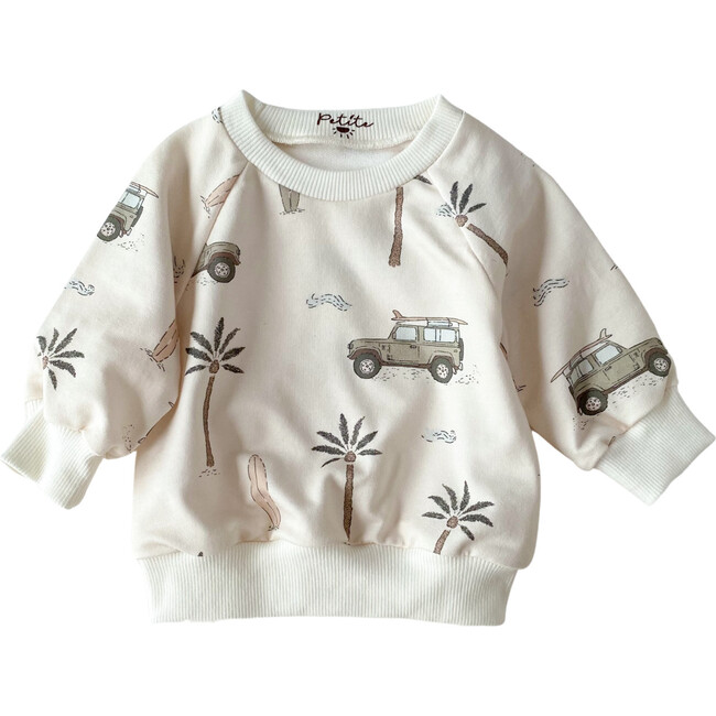 French Terry Sweatshirt, Cars & Palm Trees