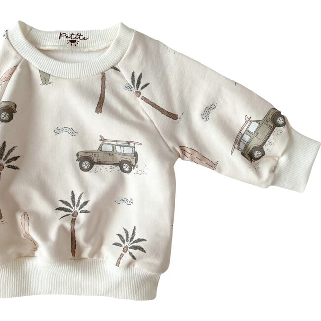 French Terry Sweatshirt, Cars & Palm Trees - Sweatshirts - 2