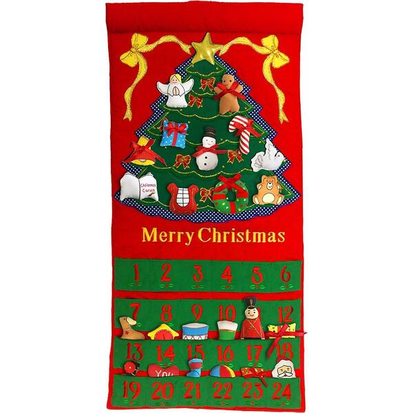 Merry Christmas Advent Calendar Green Tree Pockets of Learning