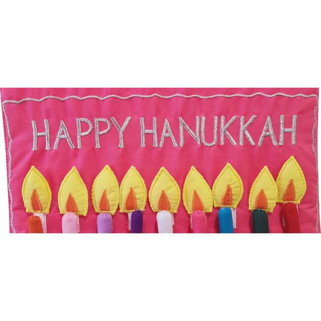 Happy Hanukkah Pink Menorah Jewish Wall Hanging - Wall Décor - 4