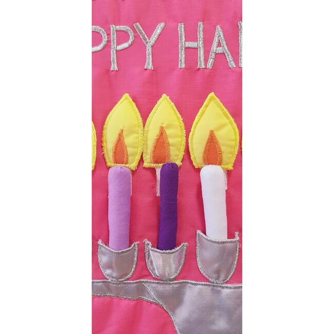 Happy Hanukkah Pink Menorah Jewish Wall Hanging - Wall Décor - 5