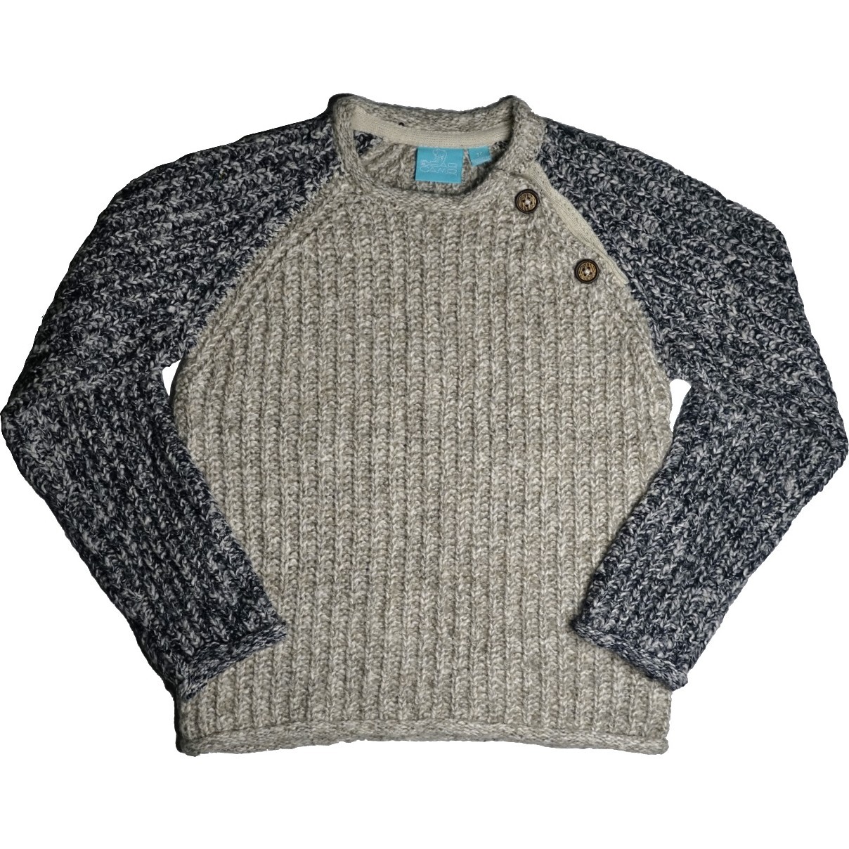 Dave Raglan Sweater Baby Grey - Sweaters - 1