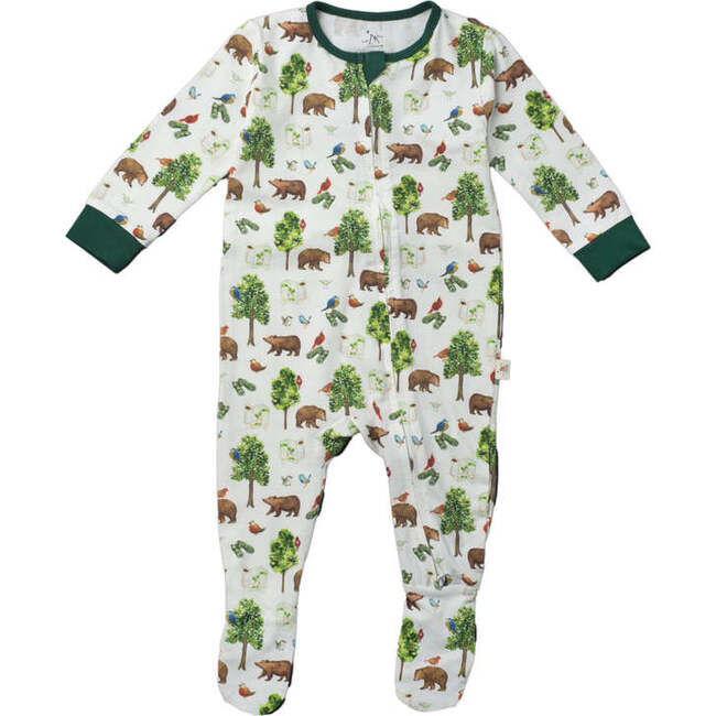 Double Zip Footed One Piece PJ, Bear Hunt