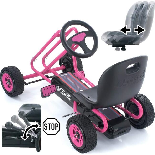 Hauck Lightening Pedal Car, Pink - Ride-Ons - 3