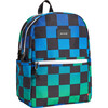 Kane Kids Double Pocket Backpack, Blue Checkerboard - Backpacks - 2