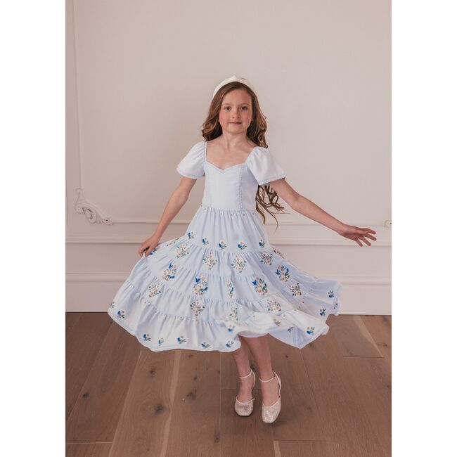 Ella Girls Dress, Blue Floral - Dresses - 2
