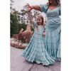 Eden Girls Dress, Blue Floral - Dresses - 3
