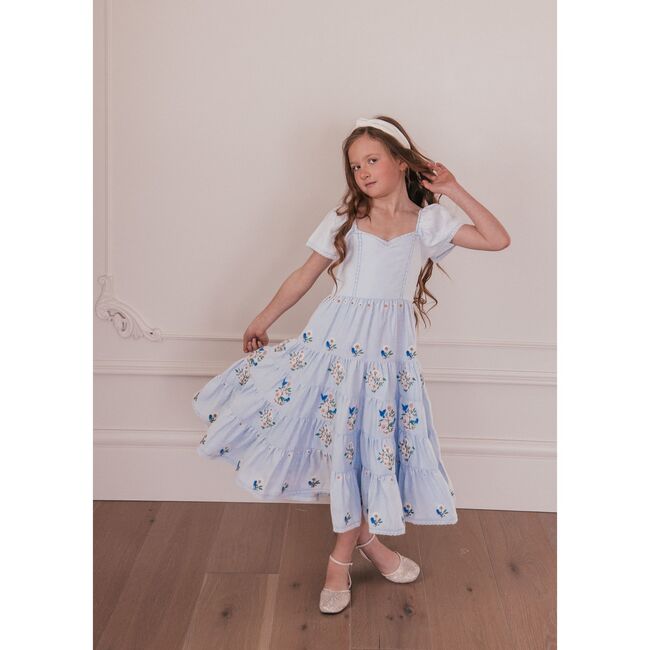 Ella Girls Dress, Blue Floral - Dresses - 4