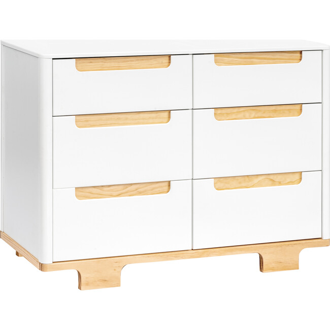 Yuzu 6-Drawer Dresser, White And Natural
