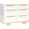 Yuzu 6-Drawer Dresser, White And Natural - Changing Tables - 1 - thumbnail