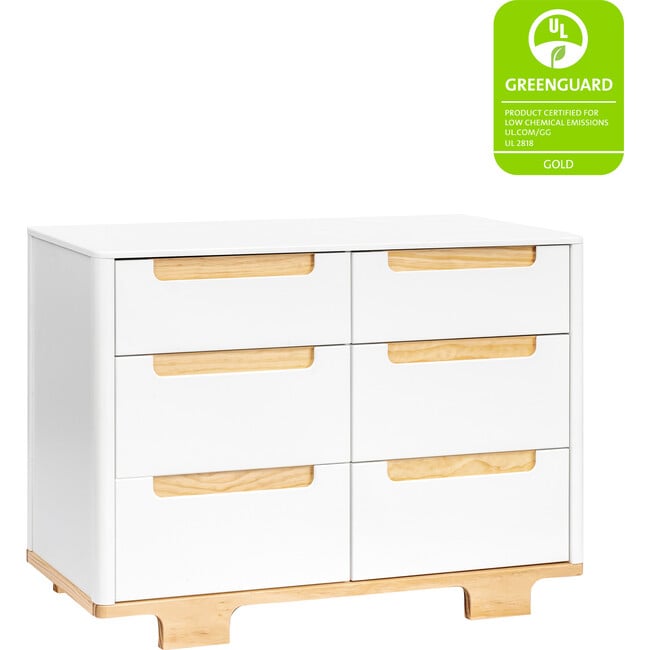 Yuzu 6-Drawer Dresser, White And Natural - Changing Tables - 2