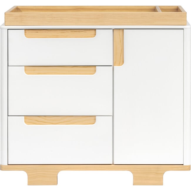 Yuzu 3-Drawer Changer Dresser, White And Natural - Changing Tables - 5