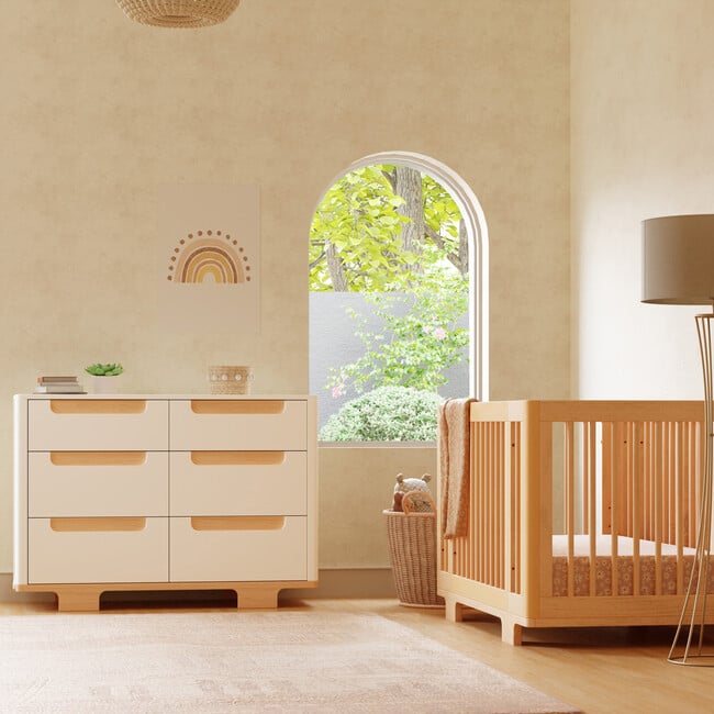 Yuzu 6-Drawer Dresser, White And Natural - Changing Tables - 5