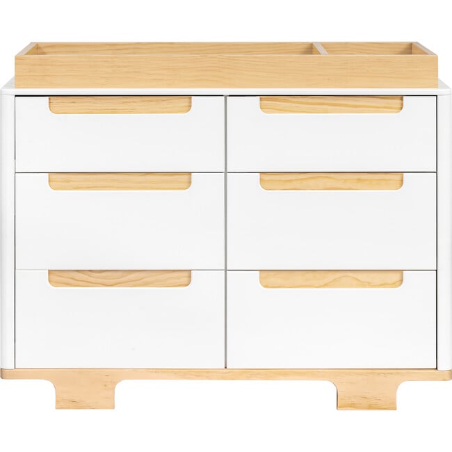 Yuzu 6-Drawer Dresser, White And Natural - Changing Tables - 6