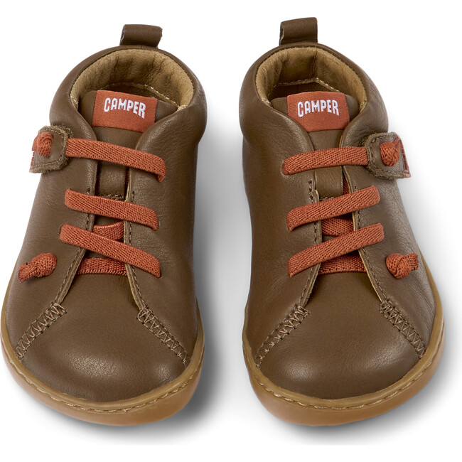 Peu Cami Hook-N-Loop Closure Leather Shoes, Medium Brown