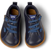 Peu Cami Hook-N-Loop Closure Leather Shoes, Navy - Sneakers - 1 - thumbnail