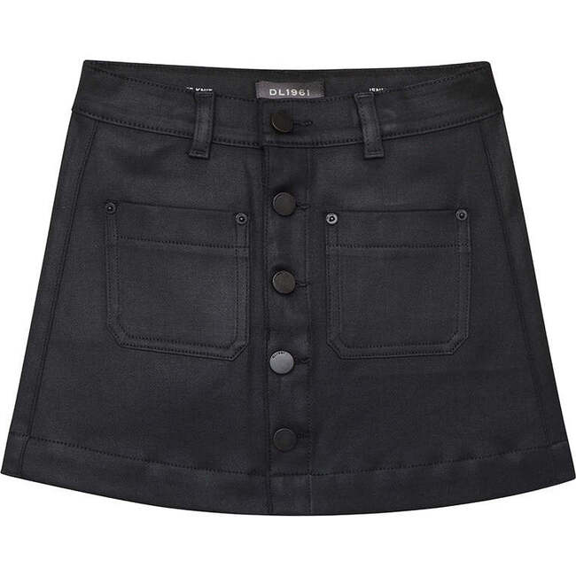 Jenny Ultimate Knit Mini Denim Skirt, Black Coated