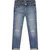 Harper Toddler Boyfriend Ultimate Straight Cut Distressed Denim Pants, Twilight Hour - Jeans - 1 - thumbnail
