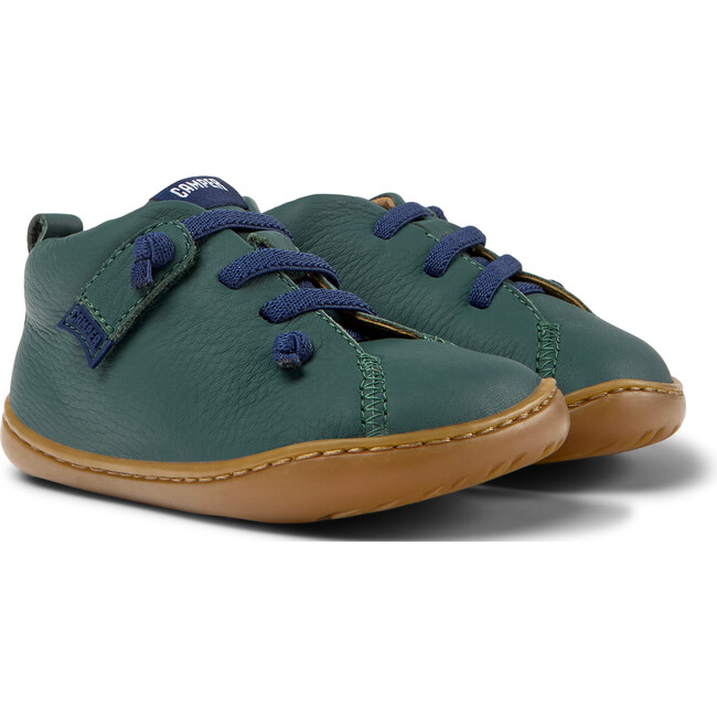 Peu Cami Hook-N-Loop Closure Leather Shoes, Dark Green - Sneakers - 2
