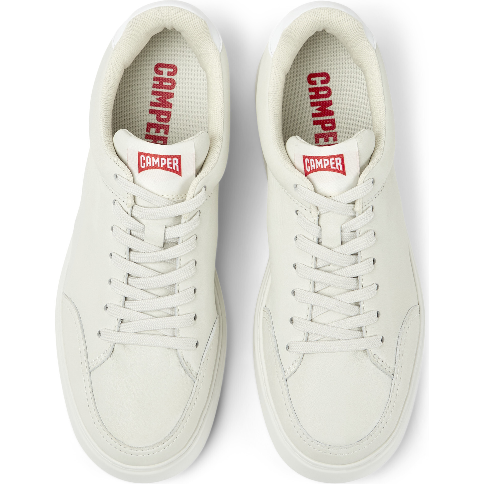 Women's Runner K21 Non-Dyed Leather Sneakers, White - Camper