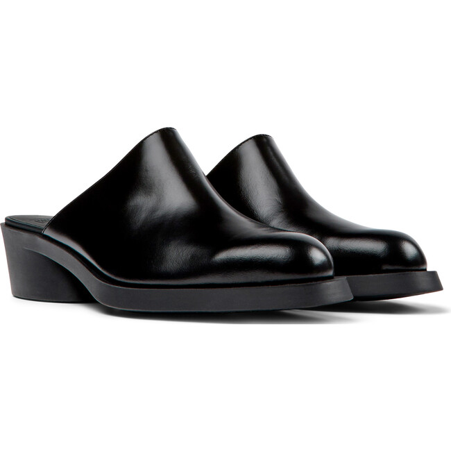 Women's Bonnie Leather Mules, Black - Slip Ons - 2