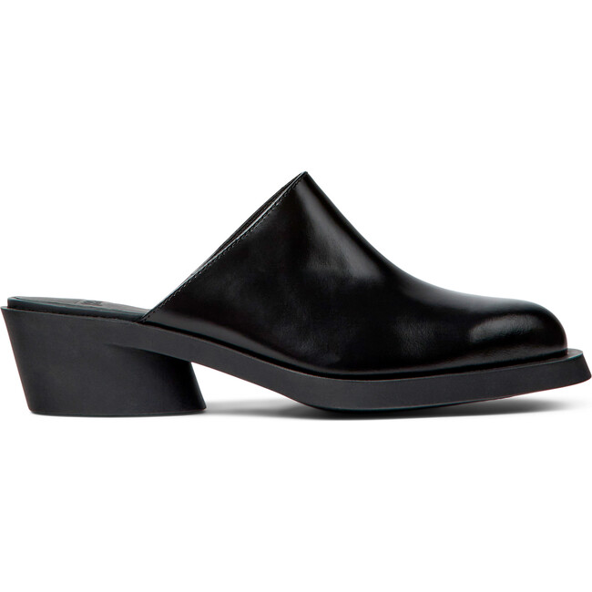 Women's Bonnie Leather Mules, Black - Slip Ons - 3