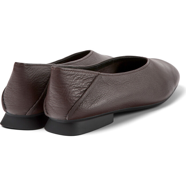 Women's Casi Myra Square Toe Ballerinas, Dark Brown - Flats - 5