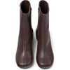 Women's Niki Zipped Block Heel Leather Boots, Burgundy - Boots - 1 - thumbnail
