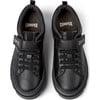 Brutus Velcro Strap Leather Sneakers, Black - Sneakers - 1 - thumbnail