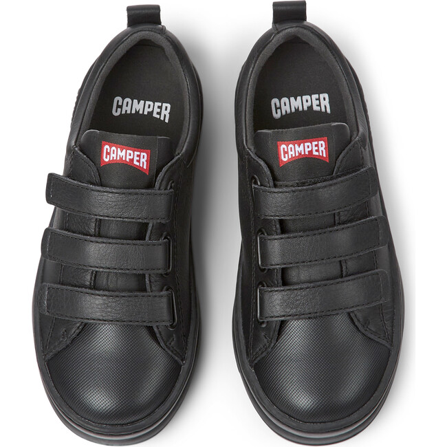 Runner Four 3-Velcro Strap Closure Leather Sneakers, Black - Sneakers - 1