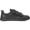 Runner Four 3-Velcro Strap Closure Leather Sneakers, Black - Sneakers - 3