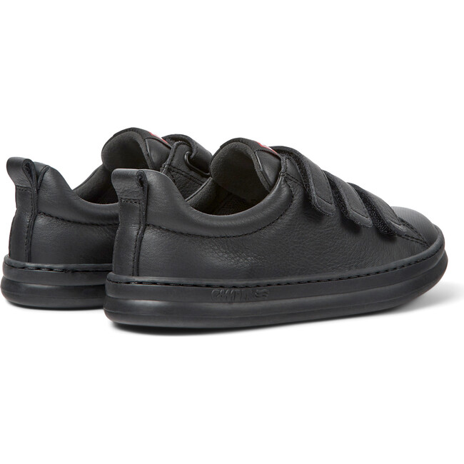 Runner Four 3-Velcro Strap Closure Leather Sneakers, Black - Sneakers - 5
