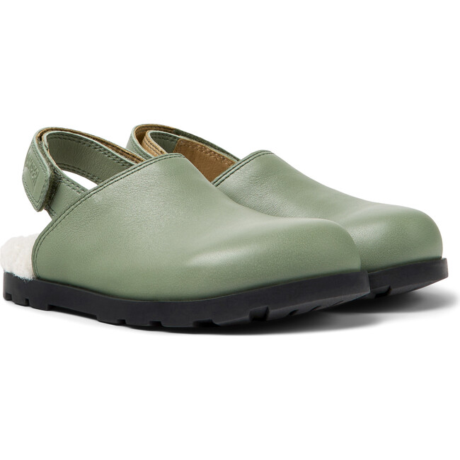 Brutus Fur Cushion Back Velcro Strap Leather Sandals, Medium Green - Sandals - 2