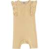 Mustard Ruffle Modal Romper, Yellow - Bodysuits - 1 - thumbnail