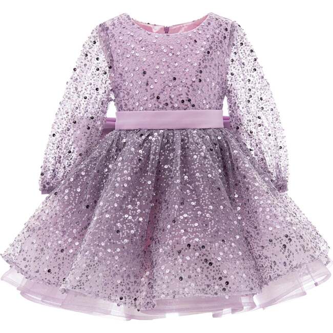 Pradera Glimmer Tulle Bow Dress, Purple
