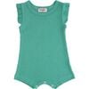 Turqoise Ruffle Sleeve Modal Romper, Green - Bodysuits - 1 - thumbnail